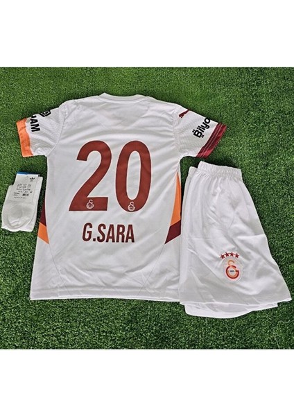 2024/25 Galatâsarây. /#20/.gabriel/sara Deplasman Çocuk Forma 5-Yıldız 4 Lü Set Beyaz