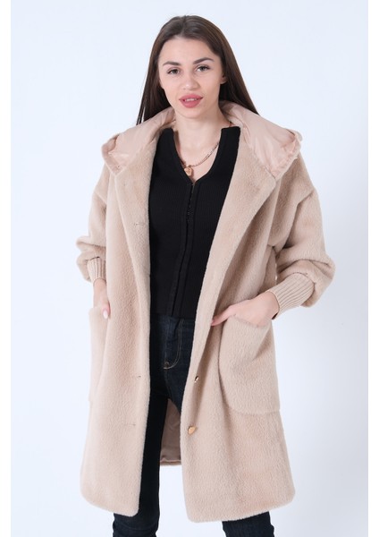 Taş Gold Düğmeli Kapüşonlu Yün Peluş Kaban 44510388.50 fiyatları