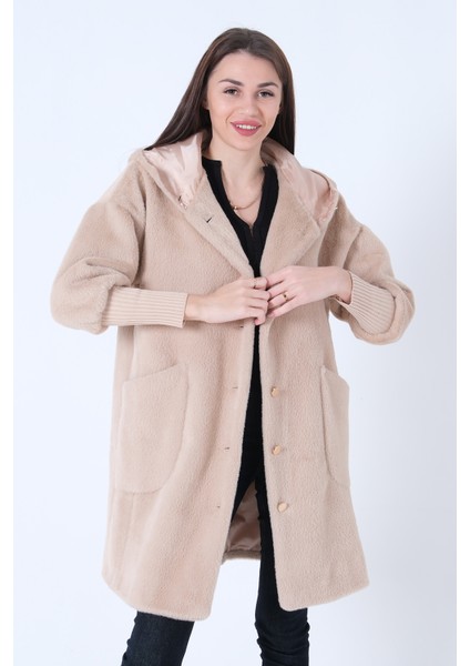 Taş Gold Düğmeli Kapüşonlu Yün Peluş Kaban 44510388.50 modelleri