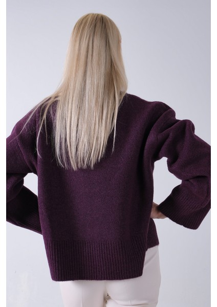 Mürdüm V Yaka Beli Lastikli Triko Kazak 46892623.21