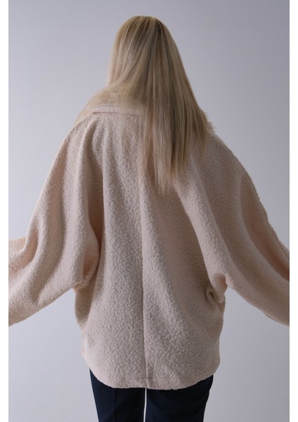 Ekru Önü Bağlama Detaylı Yakası Kürklü Panço 47122475.147