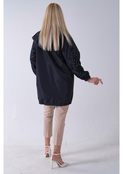 Lacivert 2 Cepli Kolları Dantel Taş Işlemeli Trenç 940140168.02 indirimleri