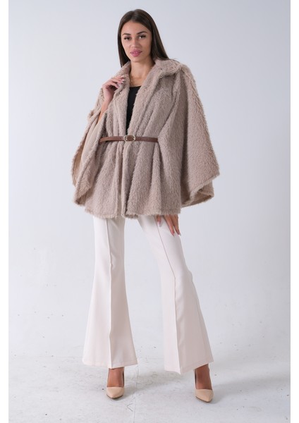 Taş Tek Düğme Kapamalı Kemerli Yün Peluş Ceket 940140183.50