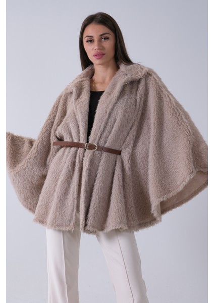 Taş Tek Düğme Kapamalı Kemerli Yün Peluş Ceket 940140183.50 modelleri