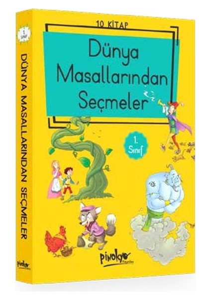 1. Sınıf Dünya Masallarından Seçmeler (10 Kitaplık Set - Düz Yazılı)