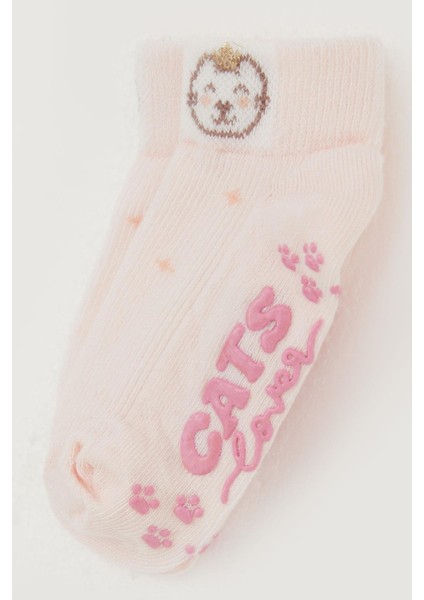 Kız Çocuk Çorap Abs Li Sevimli Ayıcık Baskılı 1-6 Yaş, Pembe modelleri