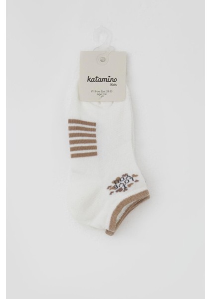 Kız Çocuk Patik Çorap Love Yazı Baskılı 3-8 Yaş, Ekru fiyatları