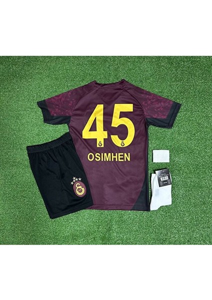 5.yıldız GALATÂSARÂY-VITOR/OSIMHÊN./2026 Deplasman Yeni Sezon Çocuk Forması 5'lü Set Maske Hediyeli