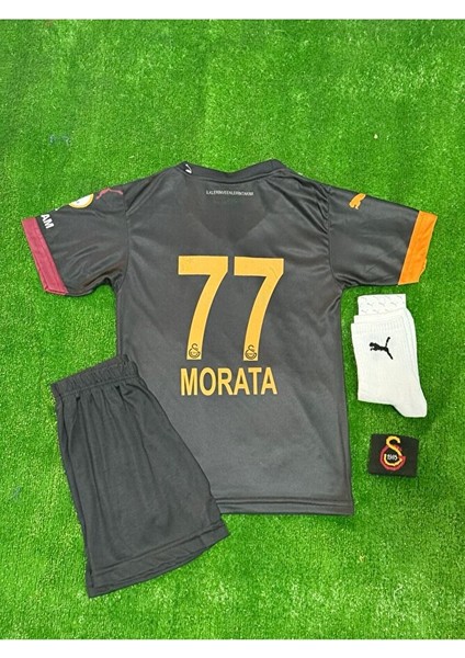 5-Yıldızlı Galatâsarây./ Morata / 2024/25 Special Siyah Yeni Sezon Çocuk Forması 4'lü Set
