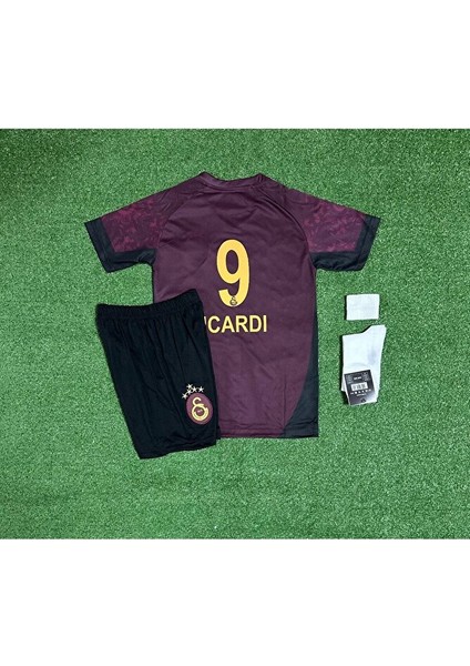 5.yıldız GALATÂSARÂY-.ÎCÂRD'Î./2026 Deplasman Yeni Sezon Çocuk Forması 5'lü Set Maske Hediyeli