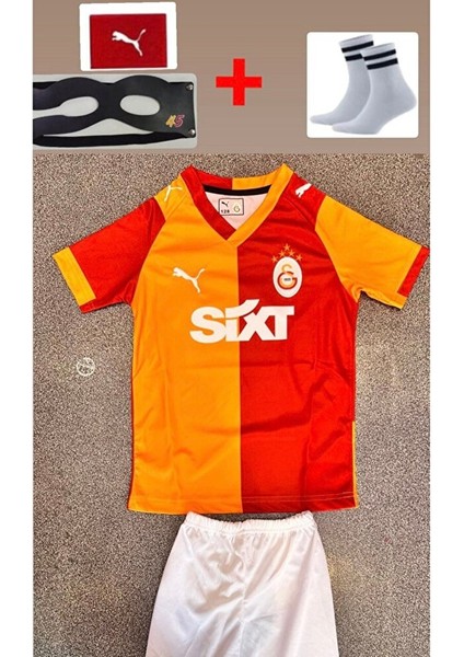5.yıldız Galatâsarây-\vitor OSIMHÊN-45-2026 Iç Saha Yeni Sezon Çocuk Forması 5'lü Set Maske Hediyeli