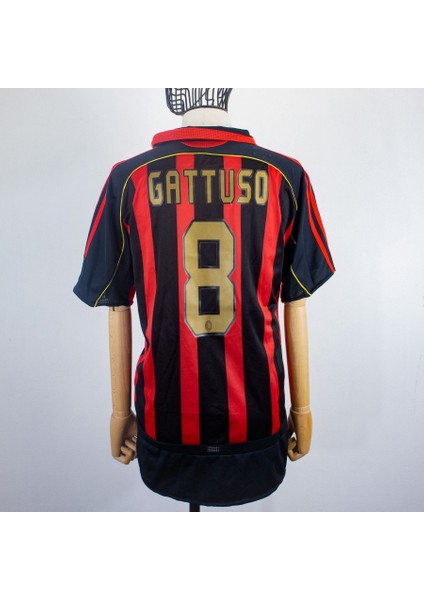Ac Milan 2008/9 Sezon Retro #8 Gattuso Futbol Çocuk Forması 3'lü Set (Siyah)