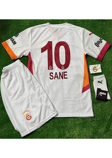 5-Yıldızlı 2024/25 Galatâsarây./ Leroy Sane /deplasman Beyaz Çocuk Forması 4'lü Set 5-Yıldızlı
