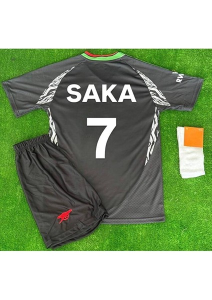 A.r.s.e.n.a.l Bukayo Saka Siyah Deplasman 2024/25 Yeni Sezon Çocuk Forması