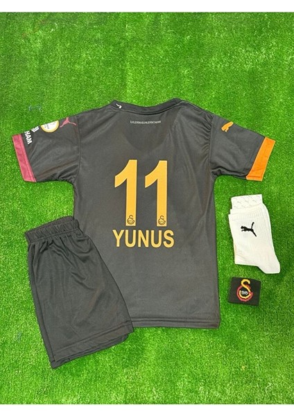 5-Yıldızlı Galatâsarây./ Yunus Akgün / 2024/25 Special Siyah Yeni Sezon Çocuk Forması 4'lü Set