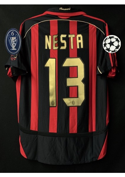 Ac Milan 2008/9 Sezon Retro #13 Nesta Futbol Çocuk Forması 3'lü Set (Siyah)