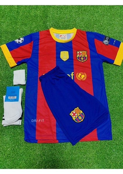 Barcelona 2011 Şampiyonlar Ligi Finali Neymar Jr Çocuk Forması Şort Çorap Bileklik 4'lü Set fırsatları