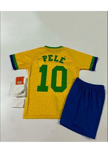 Brezilya Efsane Pele Özel Konsept Çocuk Forması 4'lü Set modelleri