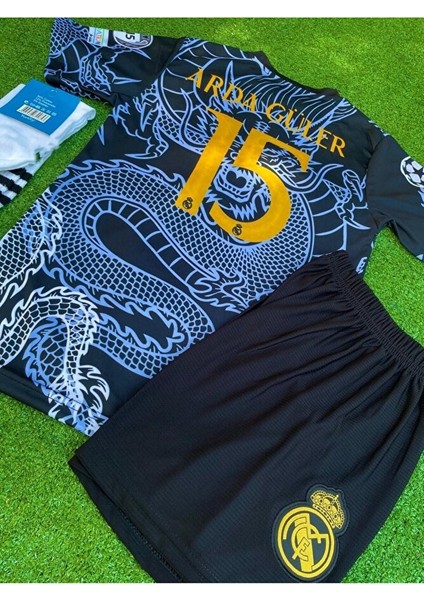 Real Madrid 2024/25 Yeni Sezon Arda Güler Dragon Desenli Konsept Çocuk Forması 4'lü Set