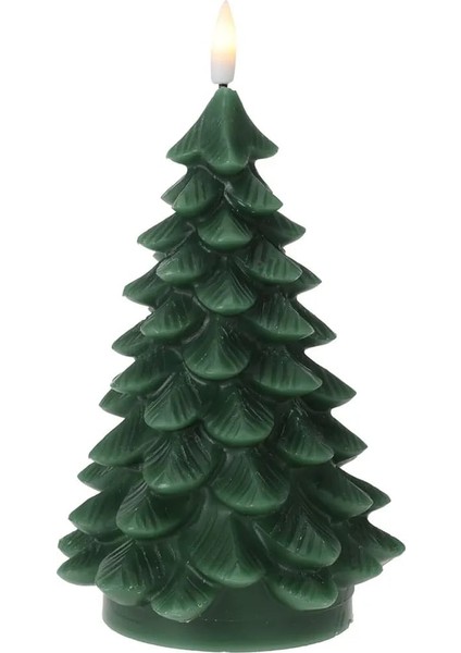 LED Mum Çam Ağacı Şekilli Yılbaşı Dekoru | Dekoratif Işıklı Noel Mumu 19 cm fırsatları