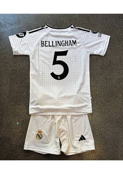 Real Madrid 2024/25 Yeni Sezon Bellingham Iç Saha Beyaz Çocuk Forması 4'lü Set