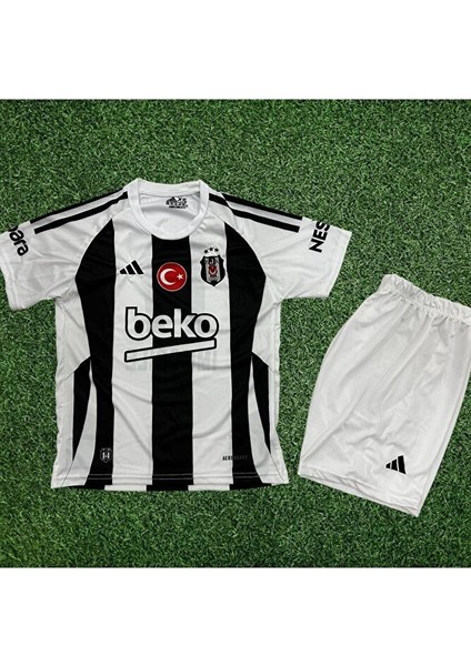 BEŞIKTAŞ./.2024/2025 Yeni Sezon.\\iç Saha Çubuklu Kısa Kol Çocuk Forma