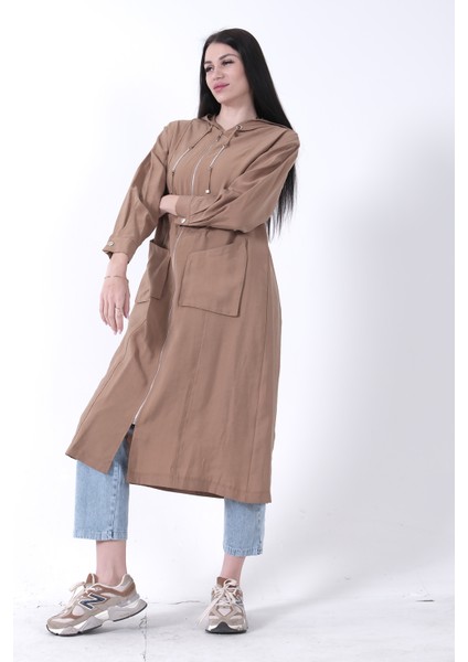 Camel Çift Cep Detaylı Fermuar Kapamalı Kapüşonlu Kap 44510684.09 fiyatları