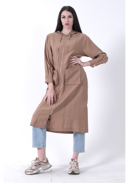 Camel Çift Cep Detaylı Fermuar Kapamalı Kapüşonlu Kap 44510684.09 modelleri