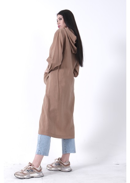 Camel Çift Cep Detaylı Fermuar Kapamalı Kapüşonlu Kap 44510684.09