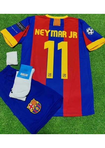 F.c. Barcelona 2010/11 Şampiyonlar Ligi Finali #11 Neymar Jr Çocuk Futbol Forması 3'lü Set modelleri