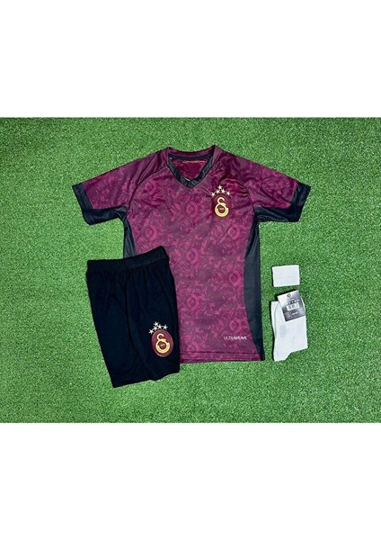 5 Yıldız Galatâsarây 2025/26 Lemina Deplasman Çocuk Forması 4lü Set modelleri