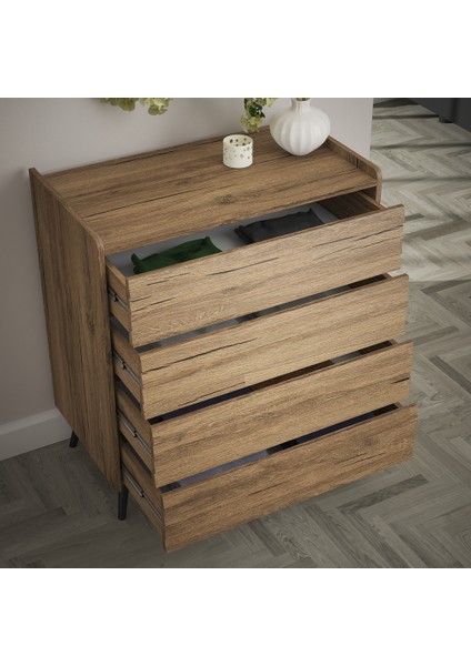 Hunerika Velimor Premium 4 Çekmeceli Şifonyer ,minifiks Bağlantılı fırsatları