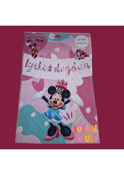 Mınnıe Mouse Temalı Iyiki Doğdun Kaligrafi Banner
