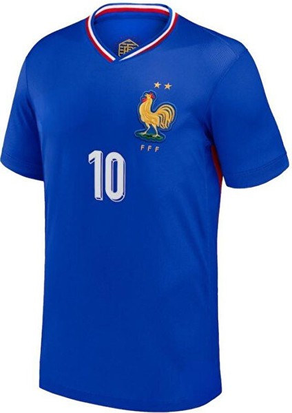 Yeni Sezon Mbappe 10 2024/25 Fransa Milli Takımı Forması (Blue) Spor T-Shirt