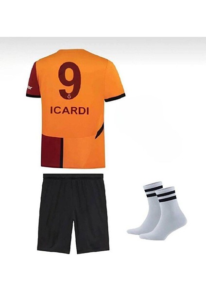 2024/25 Gælatâsarây.y Yeni Sezonu Îcârd'î 9 Iç Saha Parçalı Çocuk Futbol Forması 3'lü Set T-Shirt