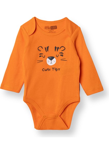 Erkek Bebek Uzun Kol Body Ribana Zarf Yaka Uzun Kol