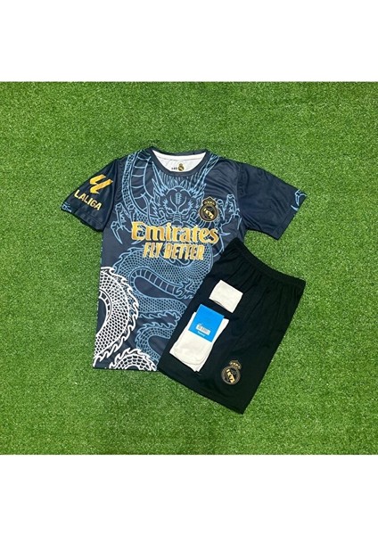 Real Madrid 2024/25 Yeni Sezon Kylian Mbappe Dragon Desenli Çocuk Forması 4'lü Set fırsatları