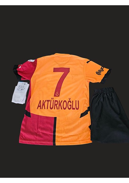 Kerem. Aktürkoğlu. 7 Sarı-Kırmızı .galatasaray. Iç Saha Parçalı Çocuk Forması Forma+Şort+Çorap modelleri