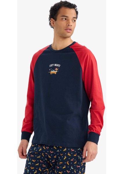 Pijama Takımı Regular Fit Baskılı Uzun Kollu Üst Uzun ALT G2905AX25WN modelleri