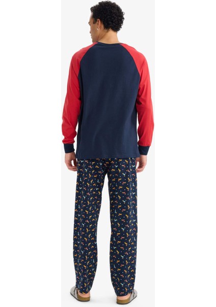 Pijama Takımı Regular Fit Baskılı Uzun Kollu Üst Uzun ALT G2905AX25WN