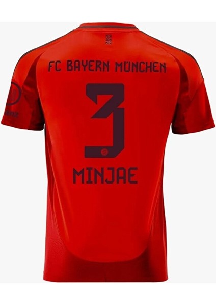 2024/25 Yeni Sezon Bayernn/münihh/ Kim Min-Jae 3 Iç Saha Forması (Red) T-Shirt