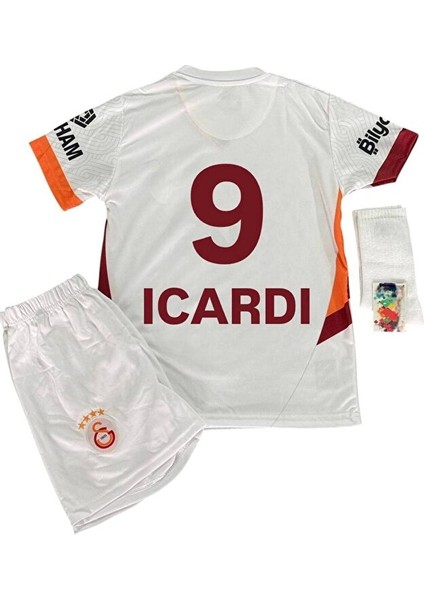 2024/2025 Sezon Mauro.icardi9 Beyaz Deplasman Yeni Sezon Özel Çocuk Futbol Forması