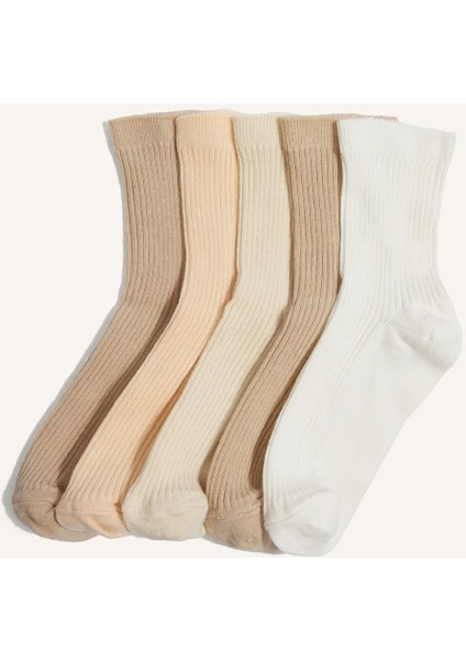 Kız Çocuk 5li Pamuklu Uzun ÇORAP G0236A8NS