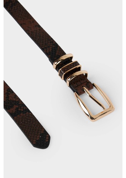 Kadın Yılan Derisi Desenli Suni Deri Günlük Kemer F3365AXNS fiyatları