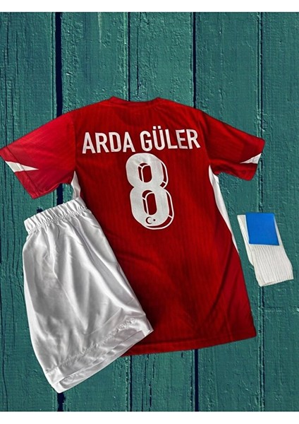 Türkiye 'arda 'güler 8 Numara Euro 2024 Avrupa Şampiyonası Özel Çocuk Kırmızı Forması