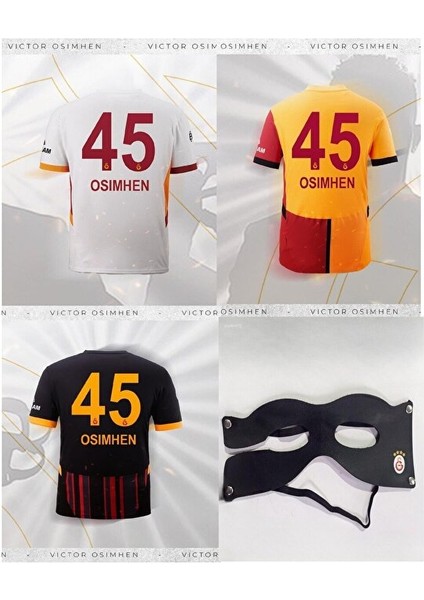 Yeni Sezon V.osimhen/45 Deplasman,iç Saha & Alternatif Forması + Maske Hediyeli 3lü Set Spor T-Shir