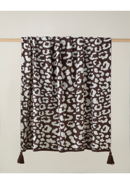 Leopardo Koltuk Şalı 130X170 cm Kahve - Bej