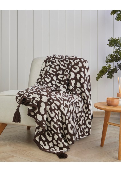Leopardo Koltuk Şalı 130X170 cm Kahve - Bej modelleri