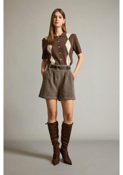 Kemerli Cepli Dokuma Şort G4308AX25WN