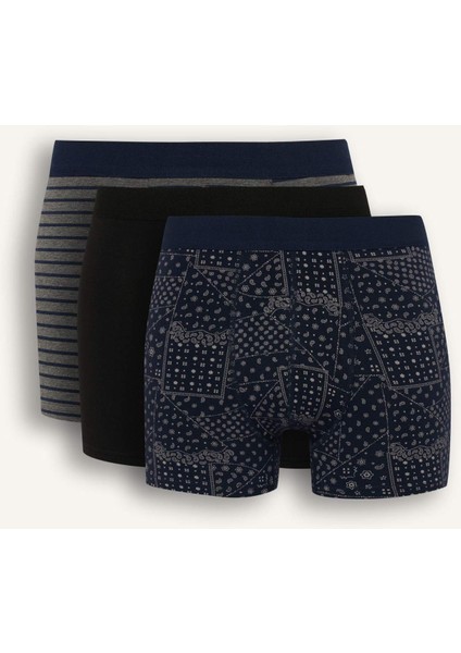 Regular Fit Şal Desenli 3'lü Boxer C3883AX25WN